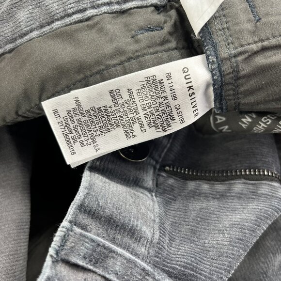 Quiksilver Boys Sz 26X26 Gray Kracker Corduroy Pants Straight Tapered NWT Skater - Picture 13 of 16